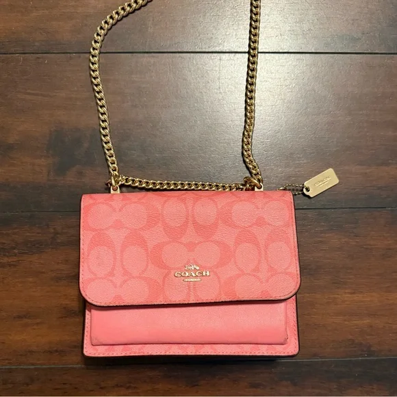 Coach Mini Klare Pink Monogram Crossbody Bag